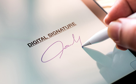 digital signature on tablet